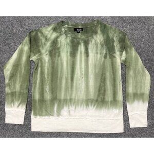 A.n.a Pullover Sweatshirt Womens XS Oregano Green White Tie Dye Long Sleeve New
